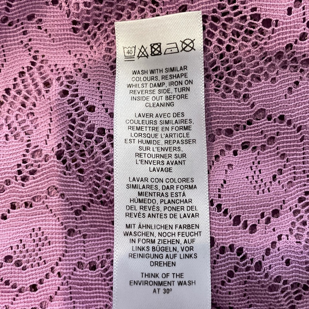 ASOS Maternity Lilac Lace Ruffle Sleeve Stripe Tipping T-Shirt Size 18 - Picture 13 of 13